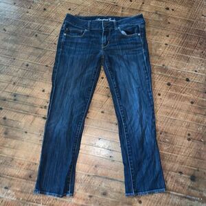 American Eagle dark wash low rise Artist 6 cropped jeans